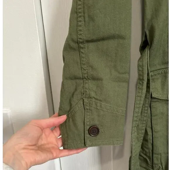 Madewell Green Tie Waist Military Style Jacket Size Small - Picture 7 of 10